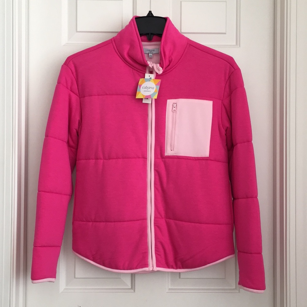 Host Pick 💕 Cabana Women's Jacket Zippers Pink Soft Size Small Single Pocket